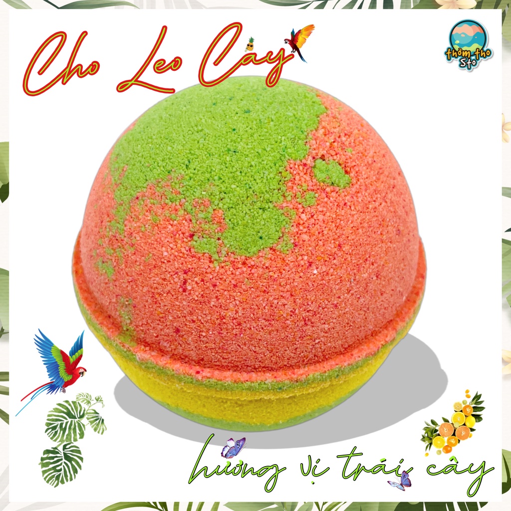 Bom tắm, viên sủi bồn tắm sủi màu sắc CHO LEO CÂY bath bomb, 170 gram