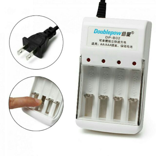 Bộ sạc đa năng Doublepow DP-B02 dùng sạc cho 4 viên pin tiểu AA hoặc AAA