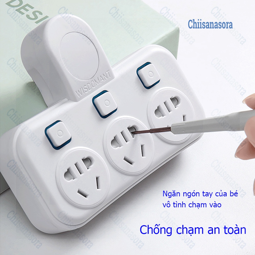 Bộ chuyển đổi ổ cắm 2 chân - Phích cắm 2 chân chia nhiều chỗ cắm usb led