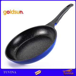 Chảo Cạn Chống Dính Nhôm Đúc Vân Đá  Đáy Từ Goldsun Size 26/28 cm FP-GD926IH/FP-GD928IH - Hàng Chính Hãng Goldsun