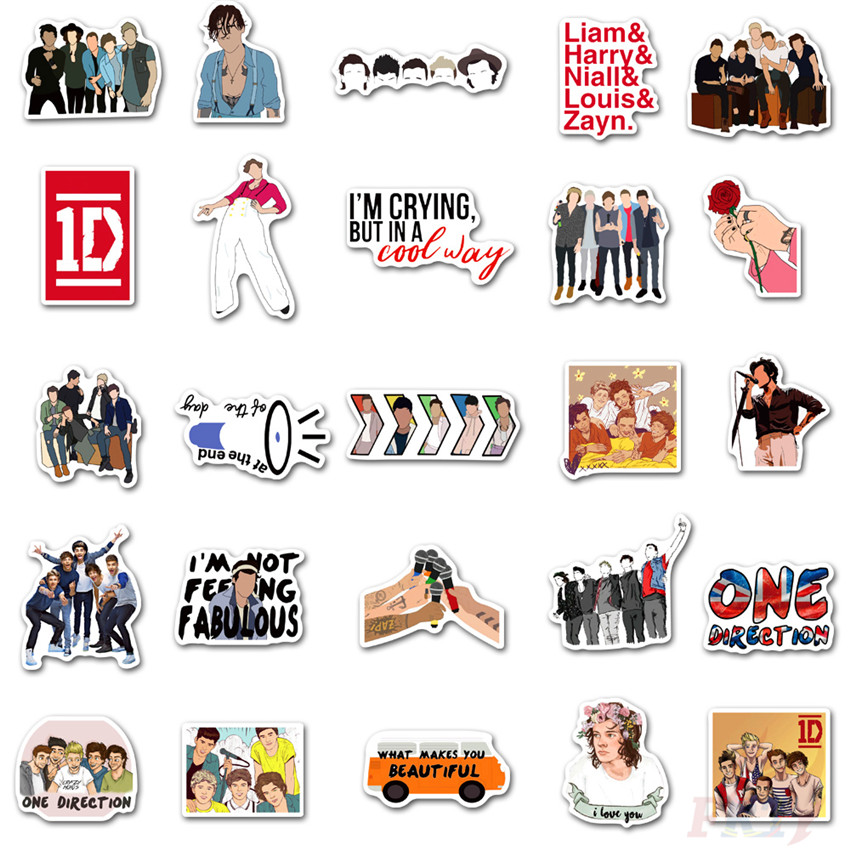 ❉ One Direction 1D - Series 01 Pop Music Band Stickers ❉ 50Pcs/Set Louis Tomlinson Harry Edward Styles Liam Payne Niall James Horan DIY Fashion Mixed Doodle Decals Stickers