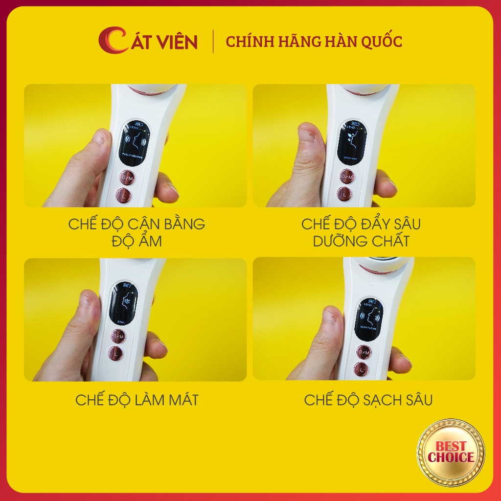 Búa nóng lạnh ion 2 đầu Kusum Hàn Quốc, chăm sóc da chuẩn spa, trẻ hóa tái tạo se khít lỗ chân lông, công nghệ cảm ứng