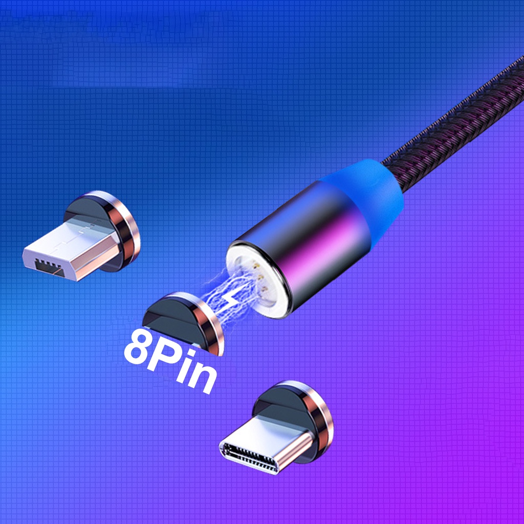 Dây cáp sạc nam châm 3a cổng usb type-c micro-usb thích hợp cho điện thoại di động