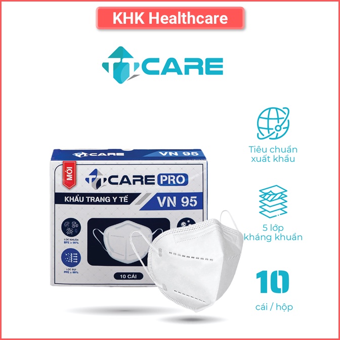 Khẩu Trang Y Tế VN95 PRO TTCARE 5 Lớp kháng khuẩn, bụi mịn, vi khuẩn hiệu quả