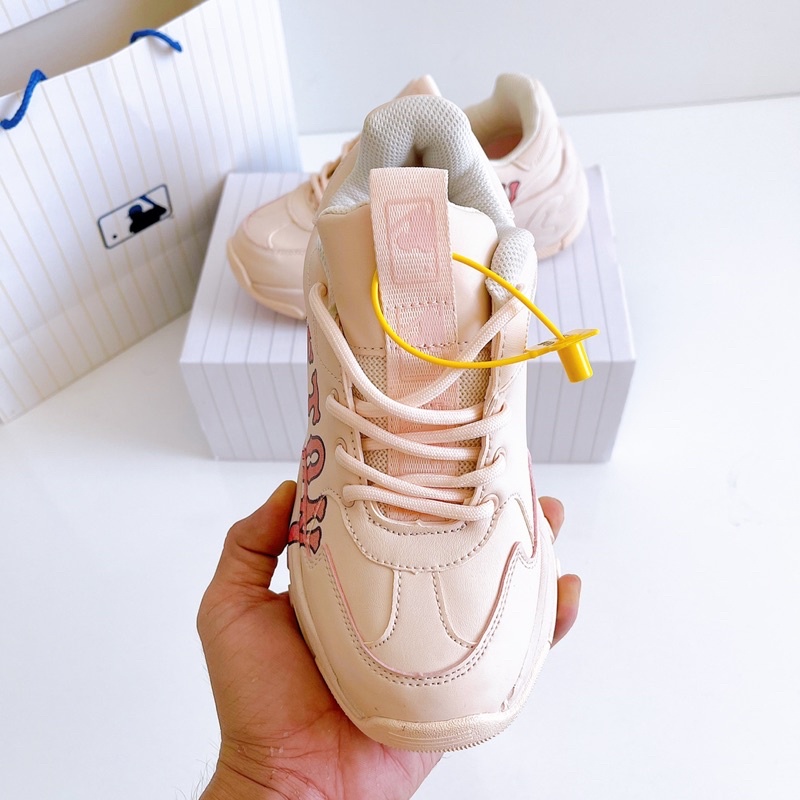 [Bản logo in 3D] Giày sneaker 𝗠𝗟𝗕 Tăng chiều cao 5cm - Boston Hồng