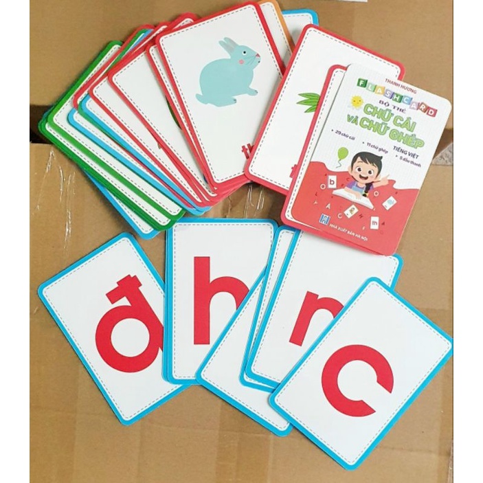 Combo Thẻ học toán - thẻ học chữ cái và chữ ghép size đại. Flash card cho bé phát triển trí thông minh