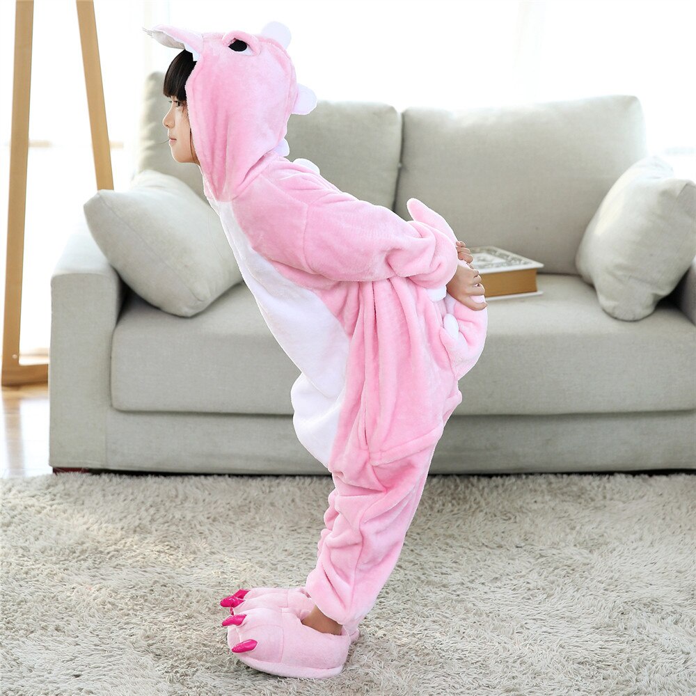 Bộ Đồ Ngủ Liền Thân Hình Khủng Long Hoạt Hình Giữ Ấm Cho Bé