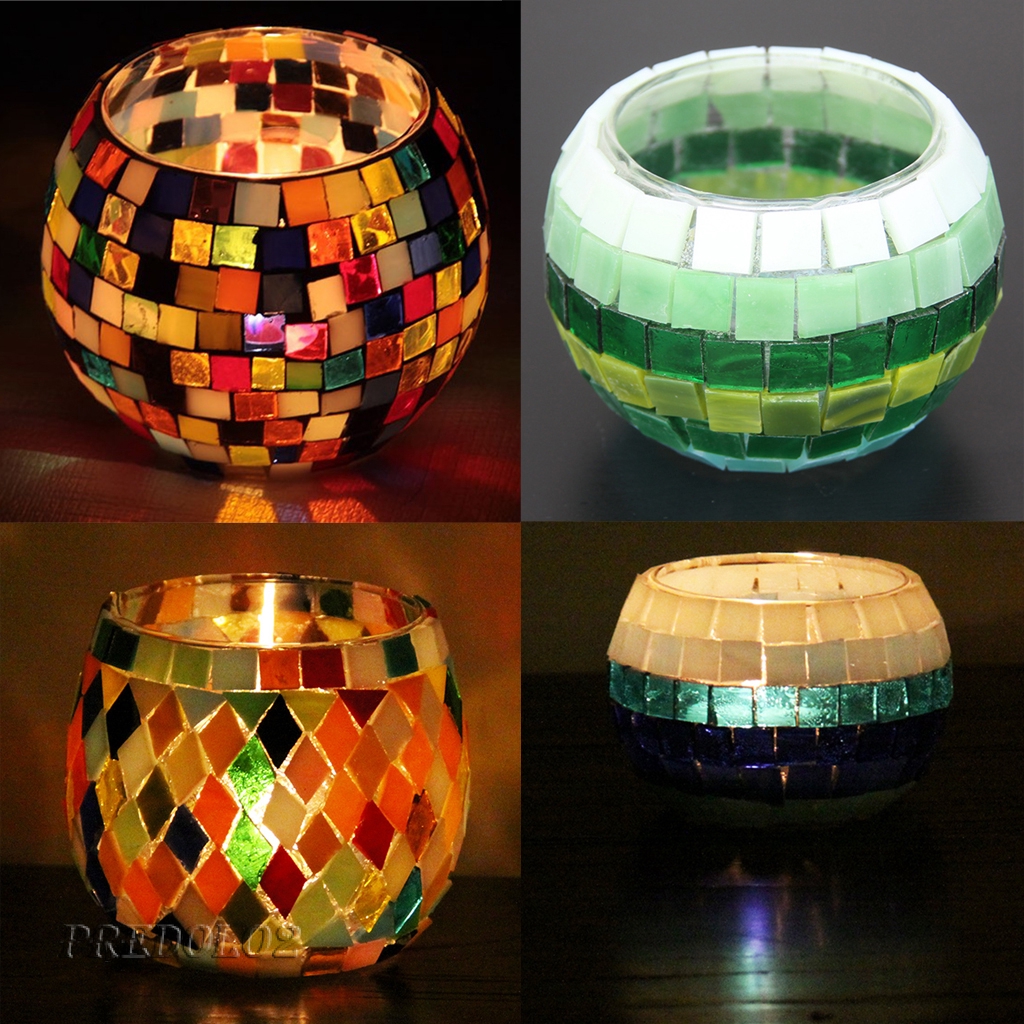 Set 2 Gạch Kính Khảm Nhiều Màu Sắc Kích Thước 10-30mm Dùng Trang Trí Nghệ Thuật