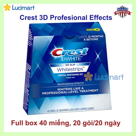 Miếng dán trắng răng Crest 3D White Mỹ các loại Supreme Flexfit