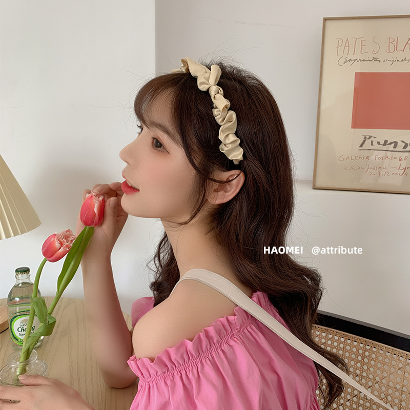 Cài tóc vải nơ satin mát mẻ mùa hè thời trang Hàn Quốc