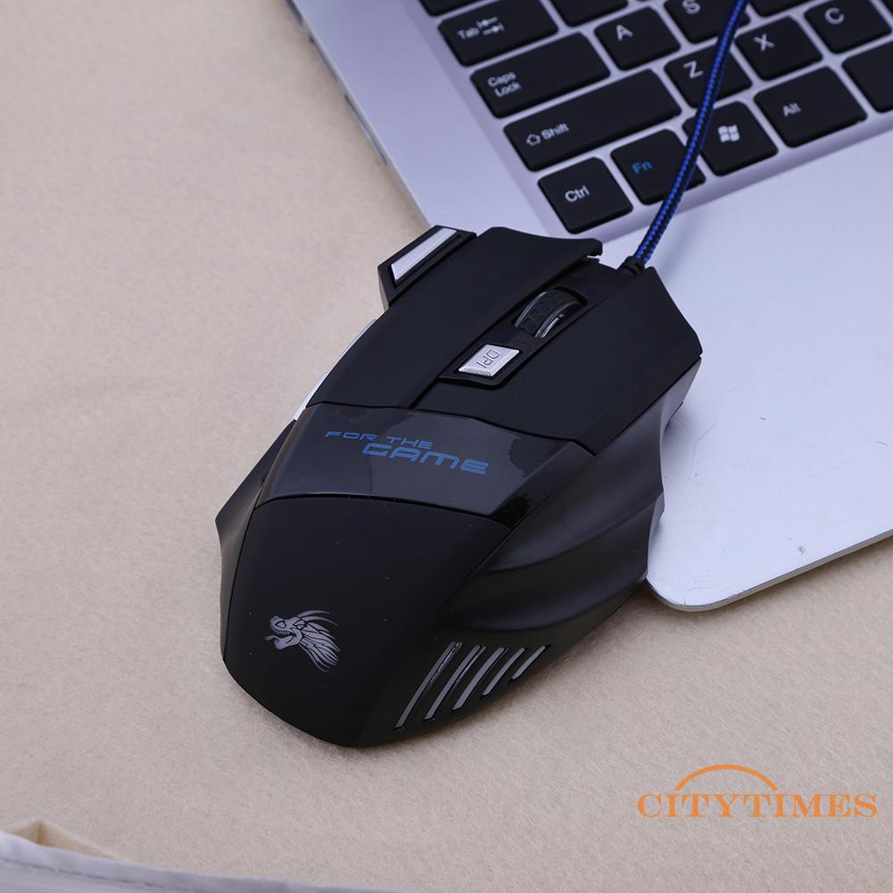 Ci 5500DPI LED Optical USB Wired Gaming Mouse 7 Buttons Gamer Computer Mice