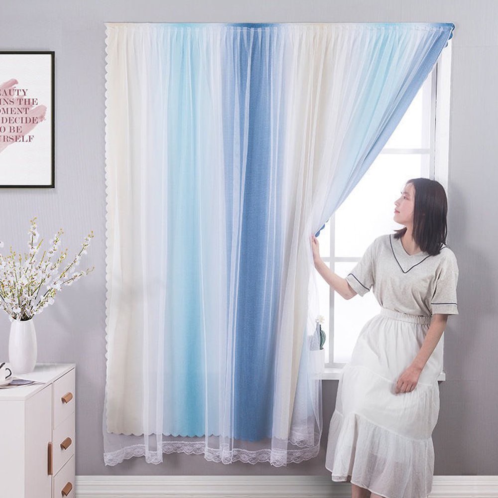 Rèm cửa dán tường vintage voan chống nắng, bụi bẩn trang trí decor cửa sổ, phòng khách dễ dàng lắp đặt không khoan đục