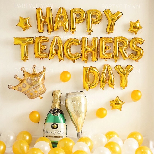 Set bóng trang trí ngày 20/11 nhà giáo Việt Nam happy teachers day