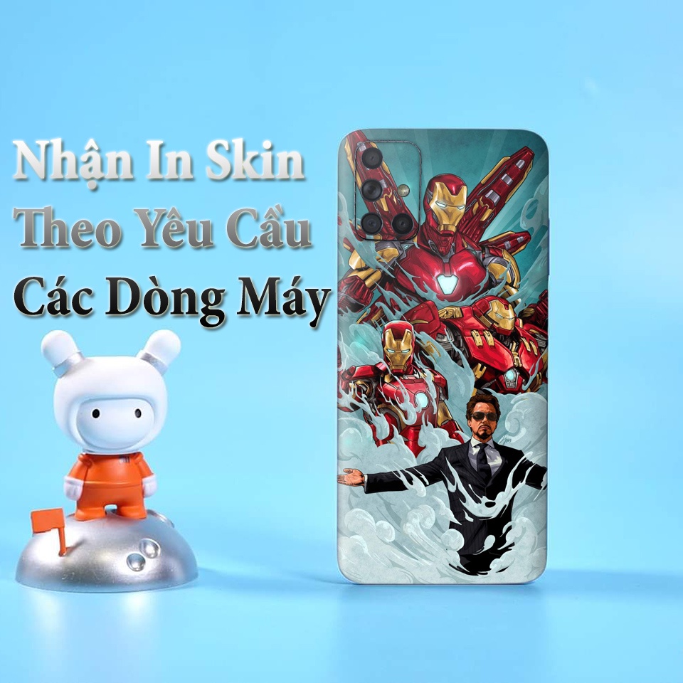 Miếng Dán Skin Điện Thoại In Hình Tony Stark Iron Man Cho Iphone 7/ 8/ X/ XS/ 11/ 11 Pro Max Và Các Dòng Máy Android