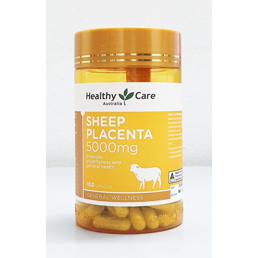 Nhau thai cừu Healthy Care Sheep Placenta 5000mg Hộp 100 viên của Úc