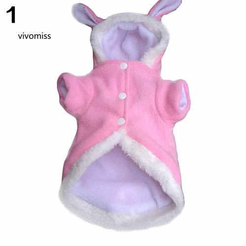 Áo hoodie tai thỏ giữ ấm xinh xắn cho thú cưng