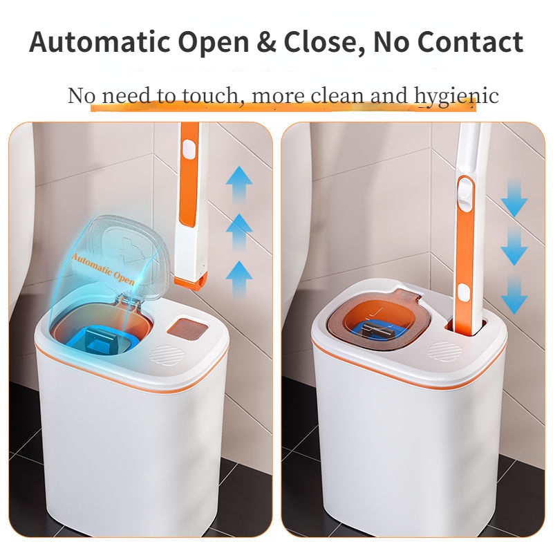 Bộ Bàn Chải Vệ Sinh Toilet Dùng Một Lần Cán Dài Tự Động Không Cần Chạm