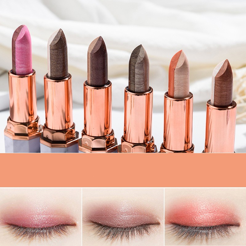 [Hàng mới về] Thỏi Phấn Mắt / Son Môi Hai Màu Sắc Lâu Trôi Chống Thấm Nước Độc Đáo