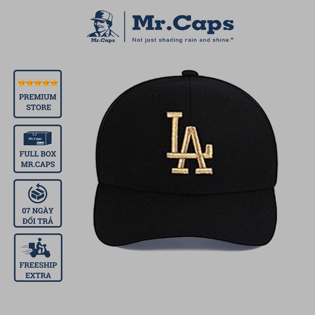 Nón lưỡi trai LA - Nón kết thêu chuẩn MLB cao cấp dáng thể thao Ulzzang thời trang unisex dành cho cả nam nữ Mrcaps LA01