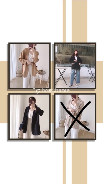 {Có Sẵn}Áo blazer trơn kèm hình thật cuối cùng shop tự chụp