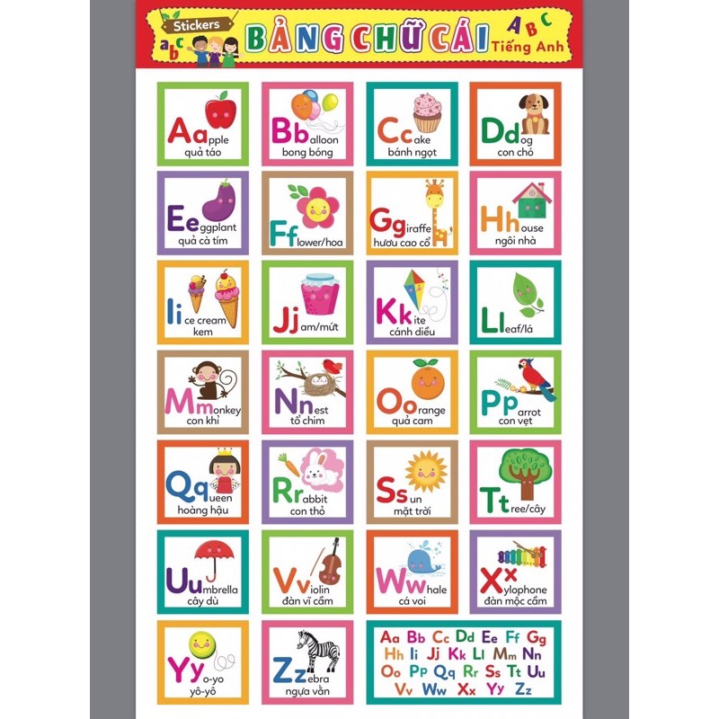 Decal - Bảng chữ cái tiếng anh