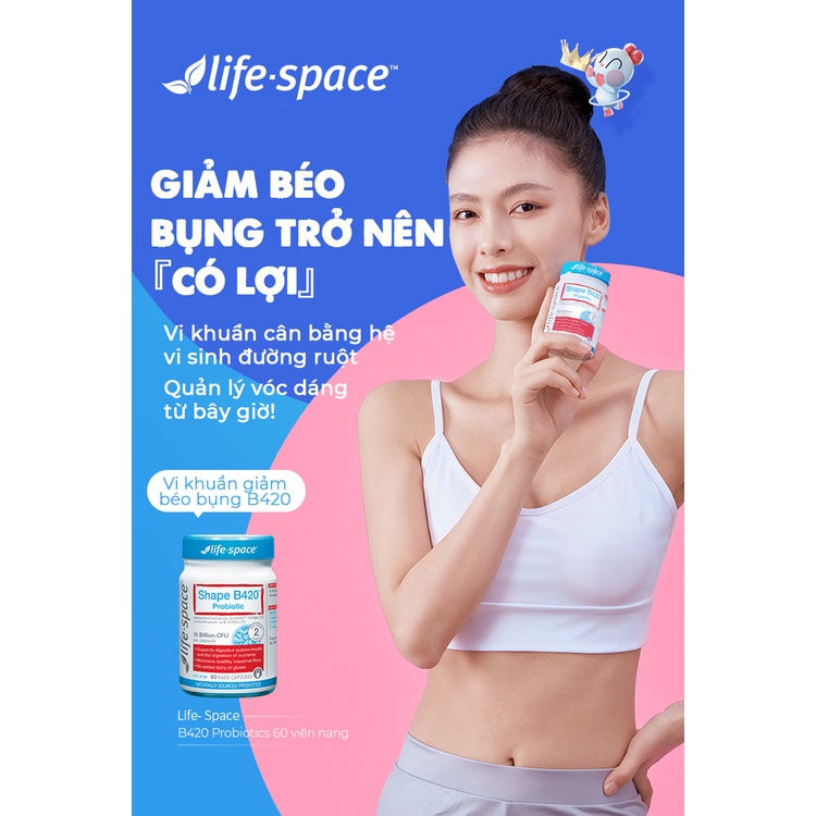 Men vi sinh hỗ trợ tiêu hóa Life Space Shape B420 Probiotic 60 viên - Hàng chính hãng