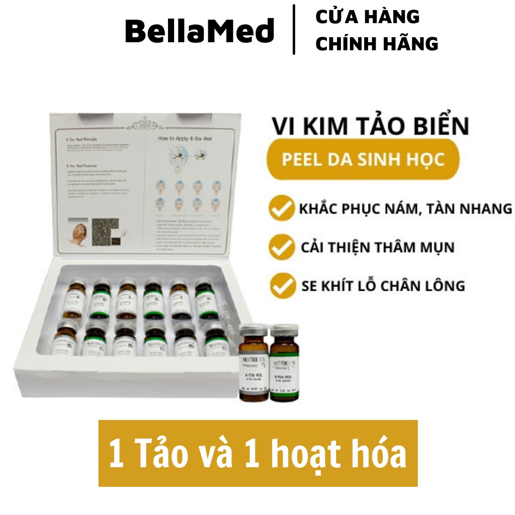 vi kim tảo biển btox peel 2 màu chính hãng cho da nám, thâm, mụn