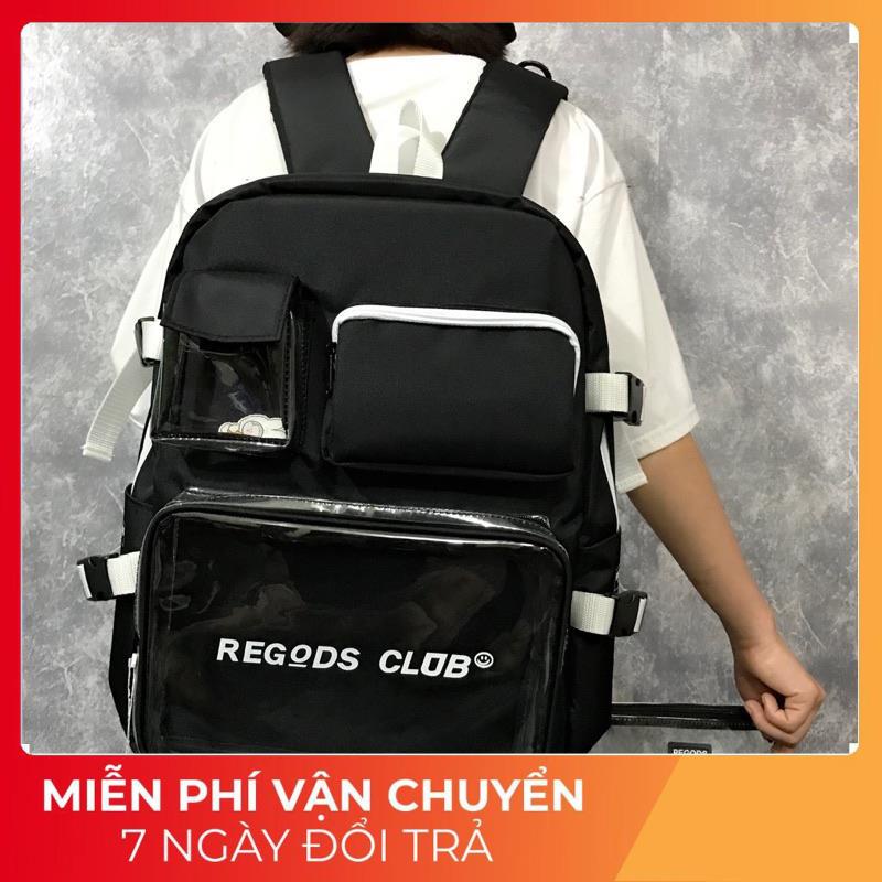 Balo thời trang nam nữ cặp học sinh kích cỡ lớn nhiều ngăn đựng chất vải canvas chống thấm nước tặng hộp đựng bút LA 877