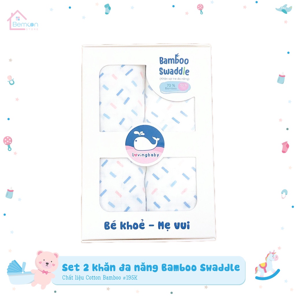 Khăn đa năng sợi tre Lovingbaby Set 2