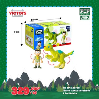 Mô hình khủng long ANIA Doraemon thám hiểm - Nobita và những người bạn - Set A Nobita 153788 Full hộp - Victoys