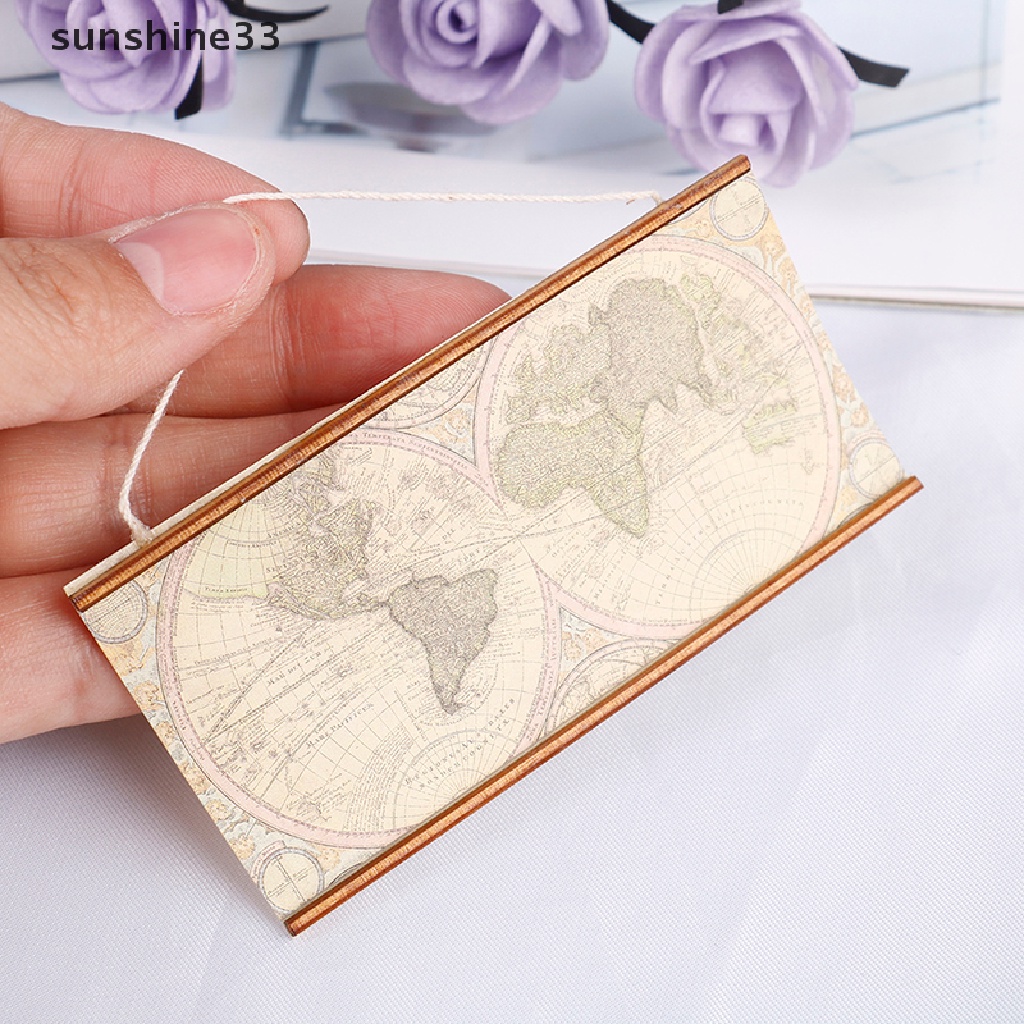 SU 1:12 Dollhouse miniature map living room decoration accessories n