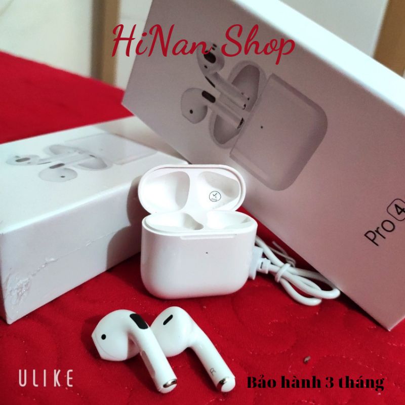 Tai nghe bluetooth 5.0 không dây Pro 4 dùng cho cả androis và ios đẳng cấp, đổi tên, định vị full chức năng - HiNan Shop