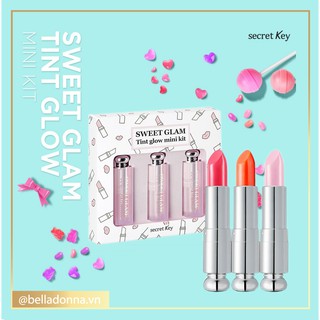 Set 3 son dưỡng có màu Secret Key Sweet Glam Tint Glow Mini Kit