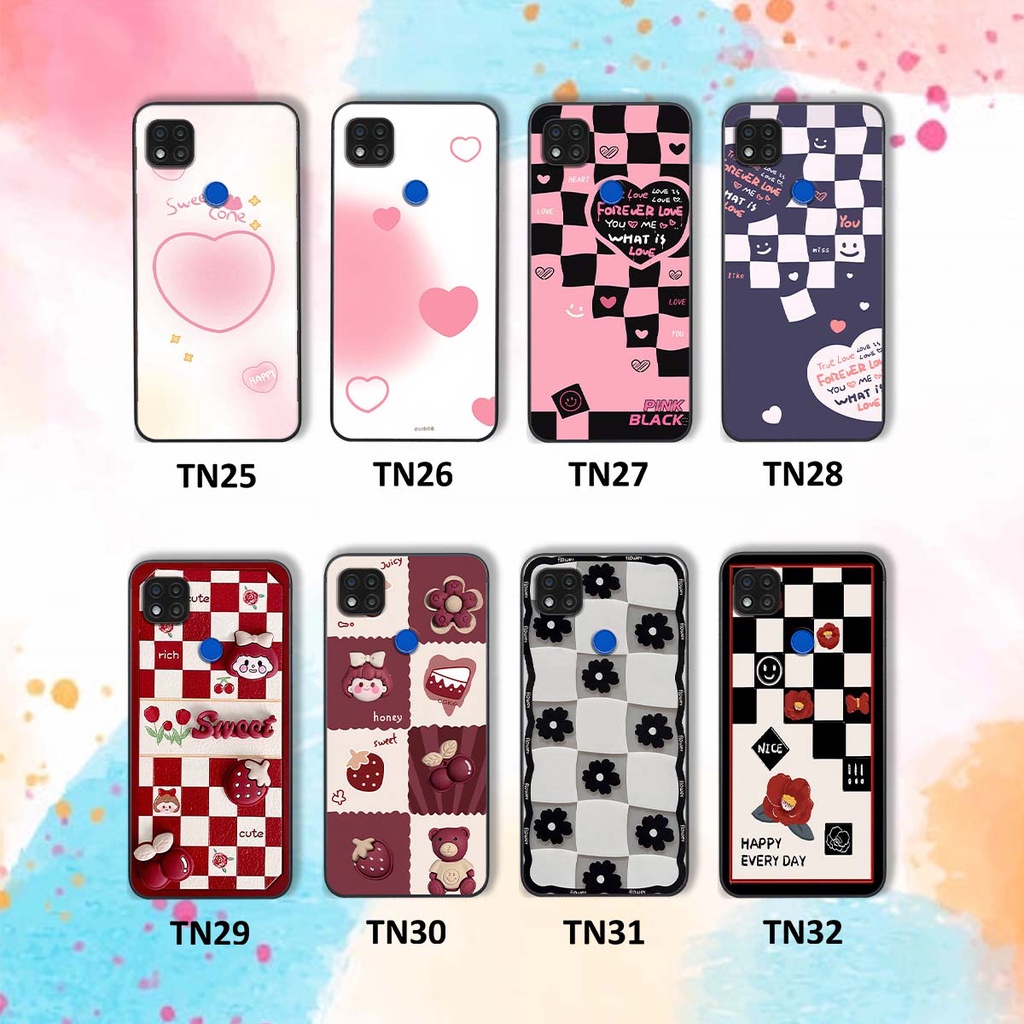 Ốp Xiaomi Redmi 9C in hình trái tim, caro kẹo ngọt đầy cá tính siêu đẹp siêu chất