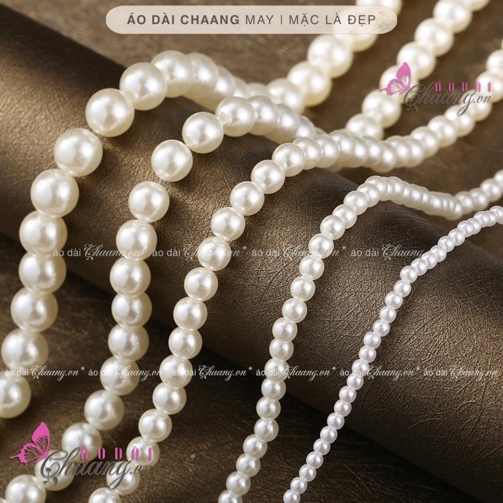 Vòng ngọc trai nhân tạo CHAANG May sẵn Dây chuyền ngọc trai lớn nhỏ diện cùng áo dài đẹp