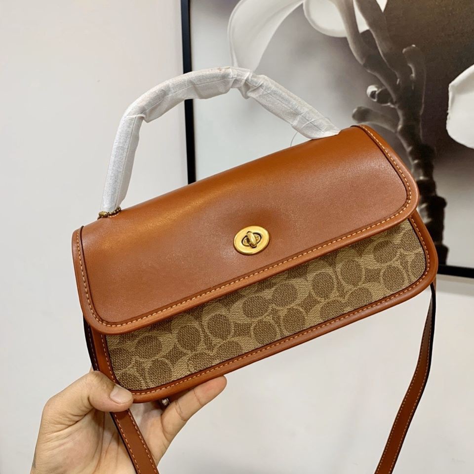 TÚI XÁCH Coach authentic ✨ Turnlock Clutch Crossbody Bag f1980-129 ✨✨‼️