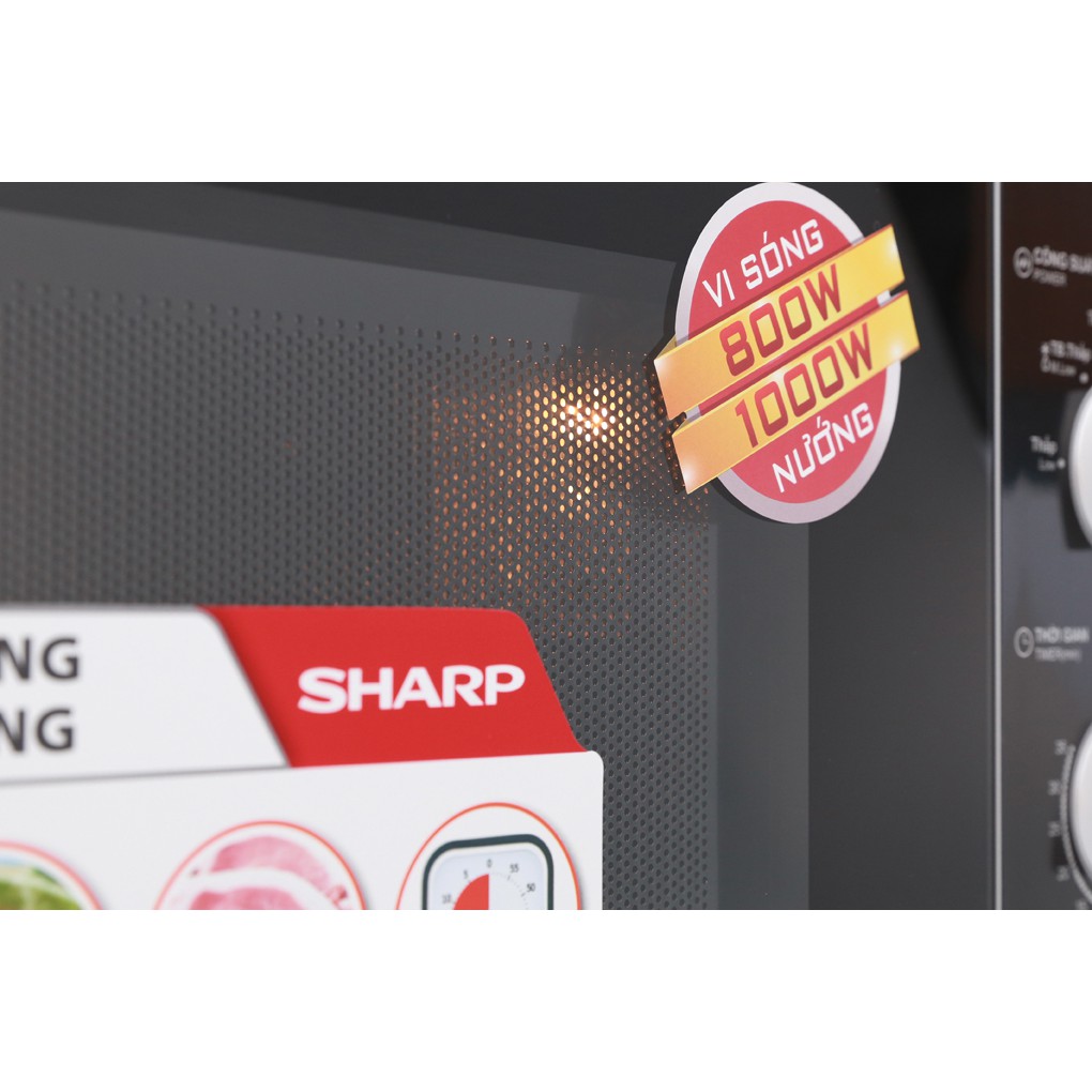 LÒ VI SÓNG SHARP R-G302VN-S , Dung tích 23 Lít ,Công suất 800 W , Có nướng, hàng chính hãng