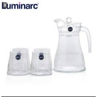 [HÀNG CAO CẤP] Bộ Bình Thủy Tinh Luminarc Bucolique 5 Món P5362  ( 01 Bình + 04 Ly Thủy Tinh )