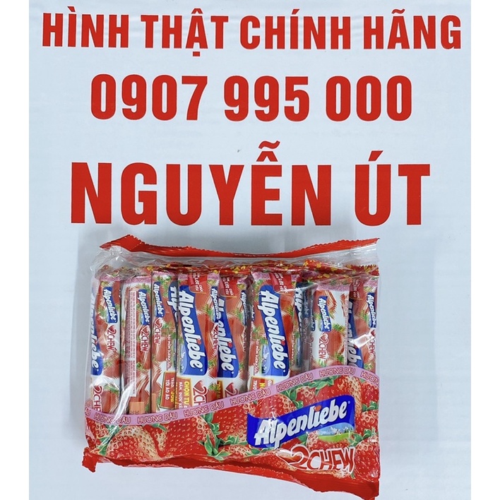 kẹo mềm alpenliebe hương dâu 16 thỏi