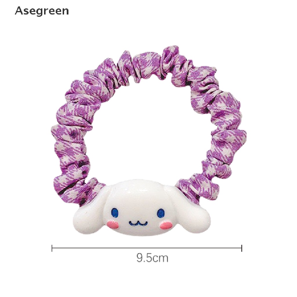 [Asegreen] Dây Buộc Tóc Đuôi Ngựa Cỡ Lớn Màu Kẹo Ngọt In Hình Hoạt Hình Cinnamon Dog Lattic Girl Maruko Dễ Thương