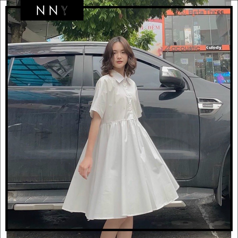 [NNY CLOTHING] VÁY BABYDOLL SƠ MI XÒE TRẮNG CÓ LÓT DOM DRESS - V008 | BigBuy360 - bigbuy360.vn
