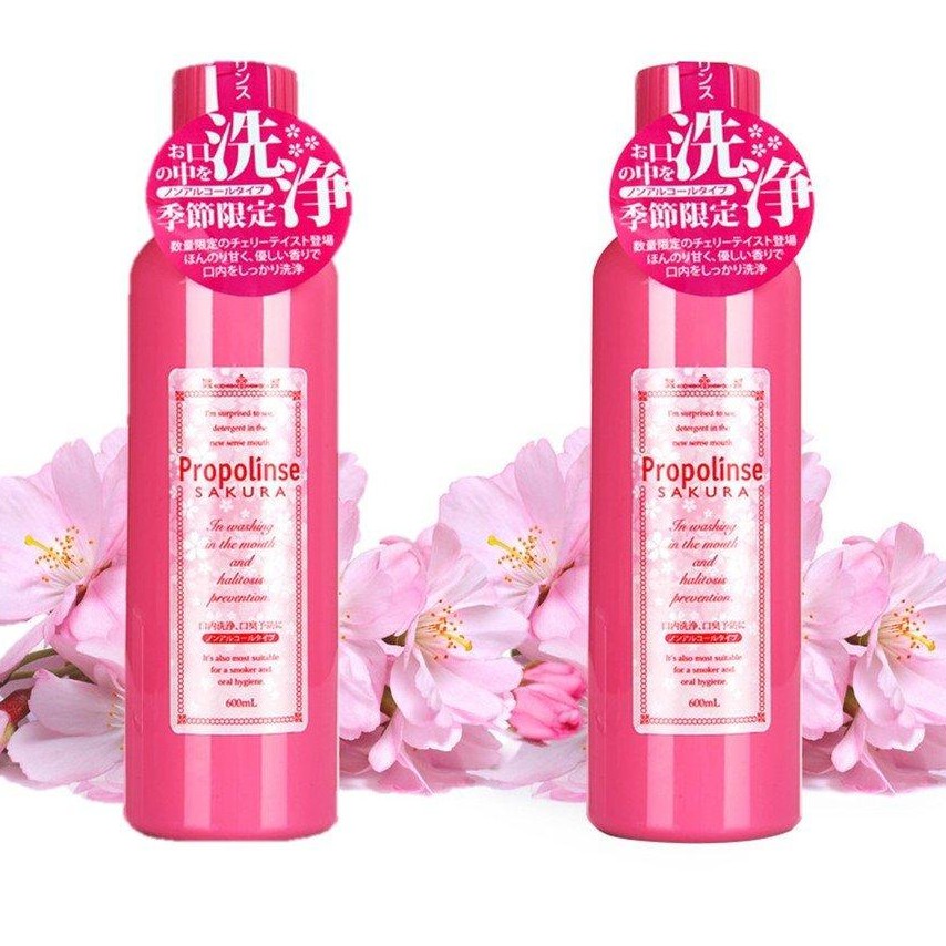 [HCM] Nước Súc Miệng Propolinse Hoa Anh Đào Sakura 600ml - Màu Hồng