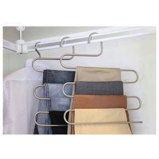 Móc treo thông minh- móc treo quần áo inox và khăn 5 tầng - móc treo đồ đa năng