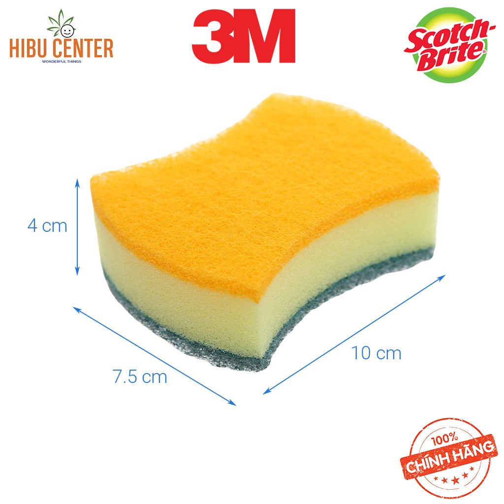 Combo 2 Gói 1 Miếng Cước Cọ Rửa 2 Mặt Scotch-Brite 3M 3 Tác Động Làm Sạch, 2 Công Dụng, 2 Lớp Cước Lấy Sạch Các Vết Bẩn