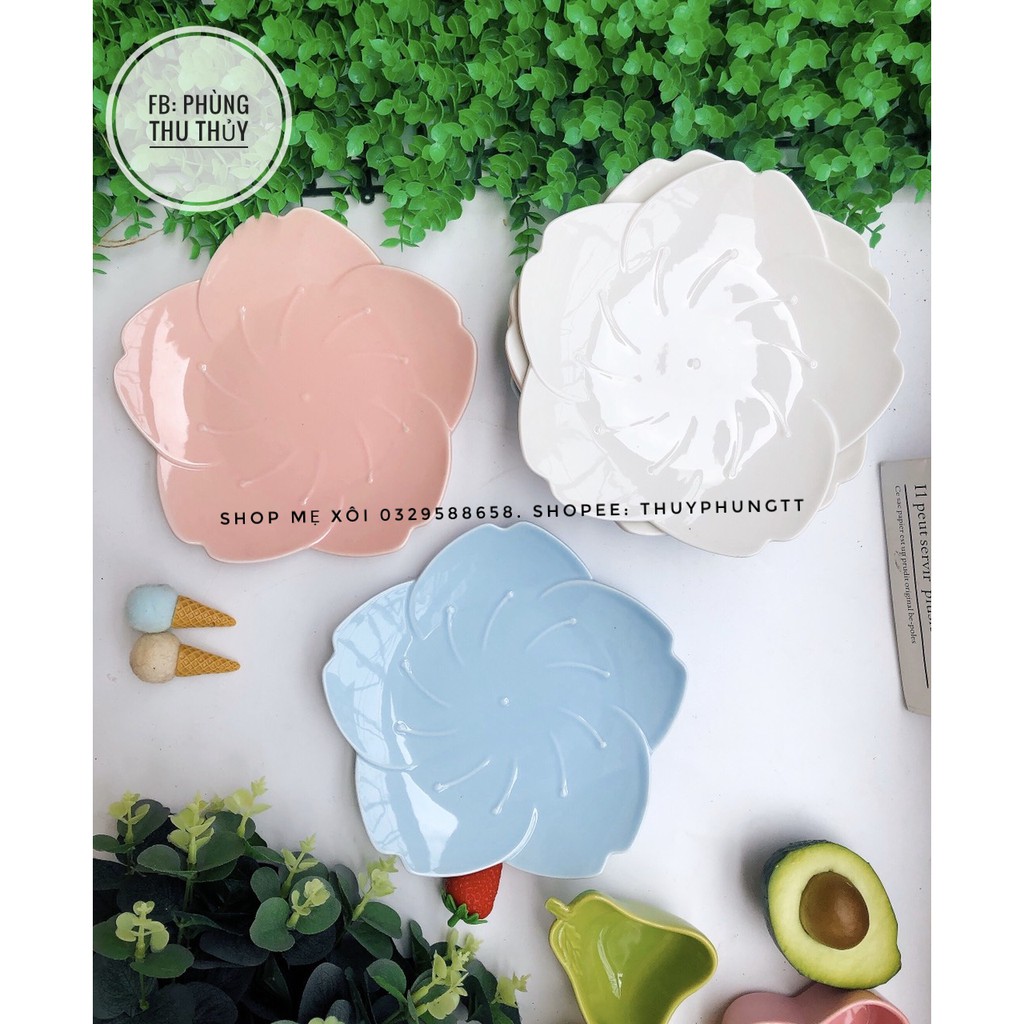 Đĩa sứ hình hoa anh đào size to