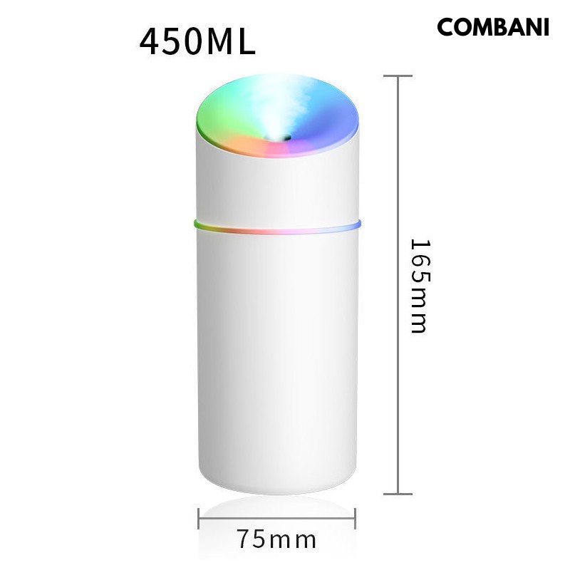 Máy Phun Sương Mini Tạo Ẩm Không Khí Tích Hợp Đèn Led 450ml (Tặng kèm 1 lõi lọc thay thế) Akii Home