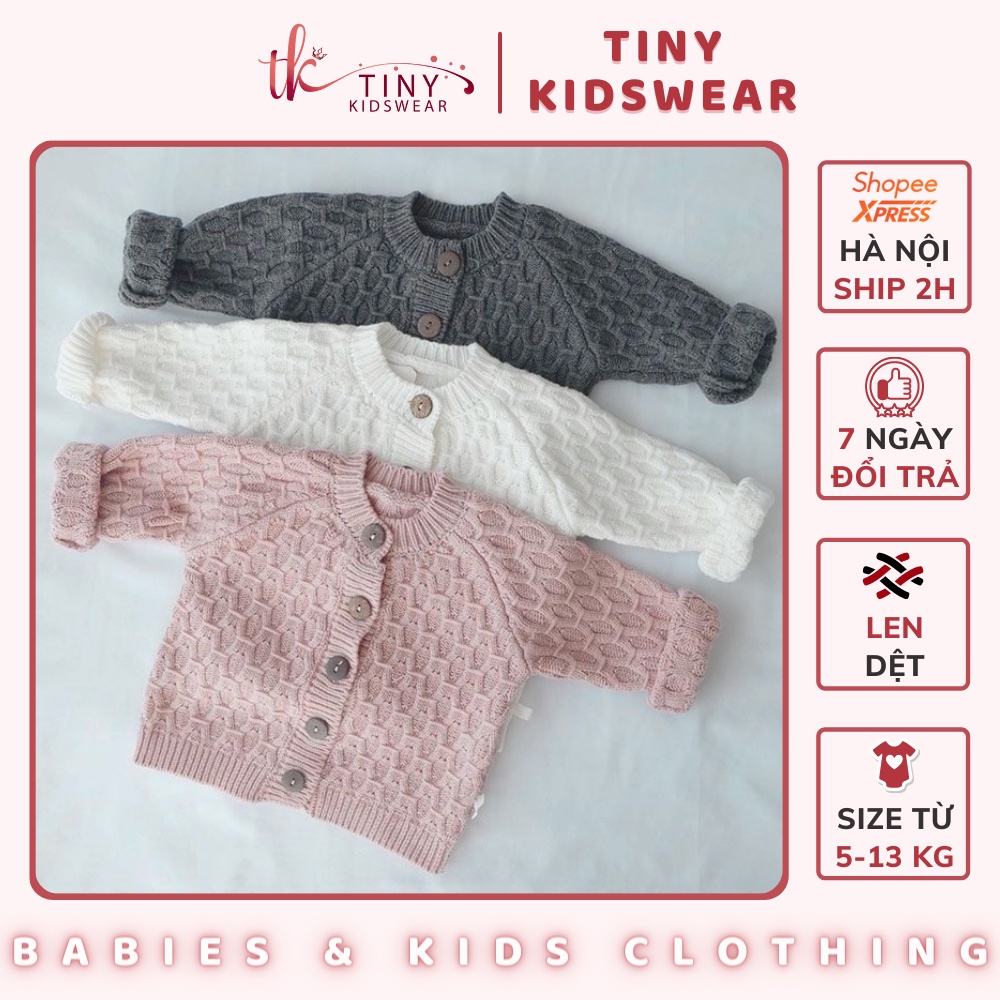 Áo khoác len cardigan họa tiết quả trám cho bé gái từ 5-13kg [GAK7]