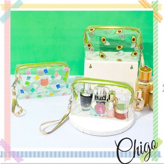 💙Bóp/Túi/Hộp [FREESHIP] trong suốt đựng đồ trang điểm/viết / đồ vật cá nhân Chigo BV323