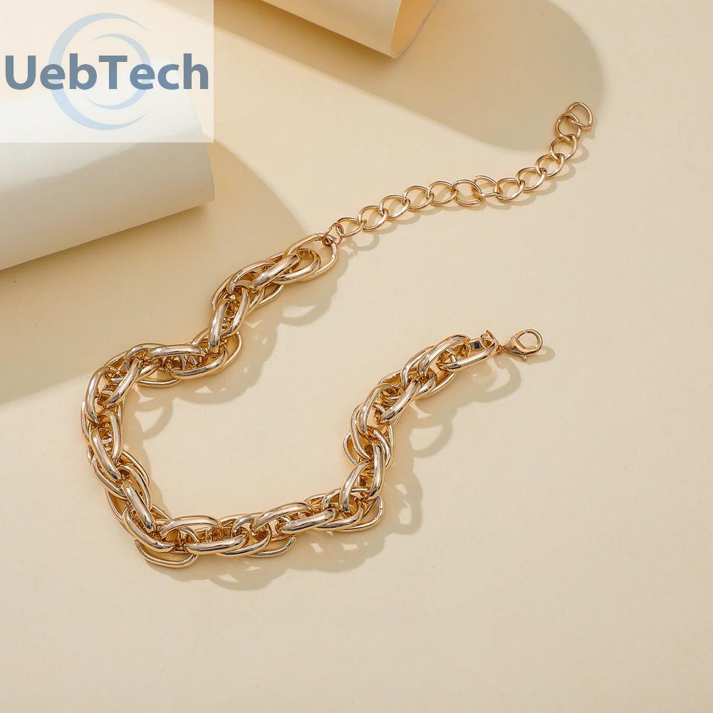 Vòng cổ choker dây xích bản to phong cách punk hip hop cho nam và nữ