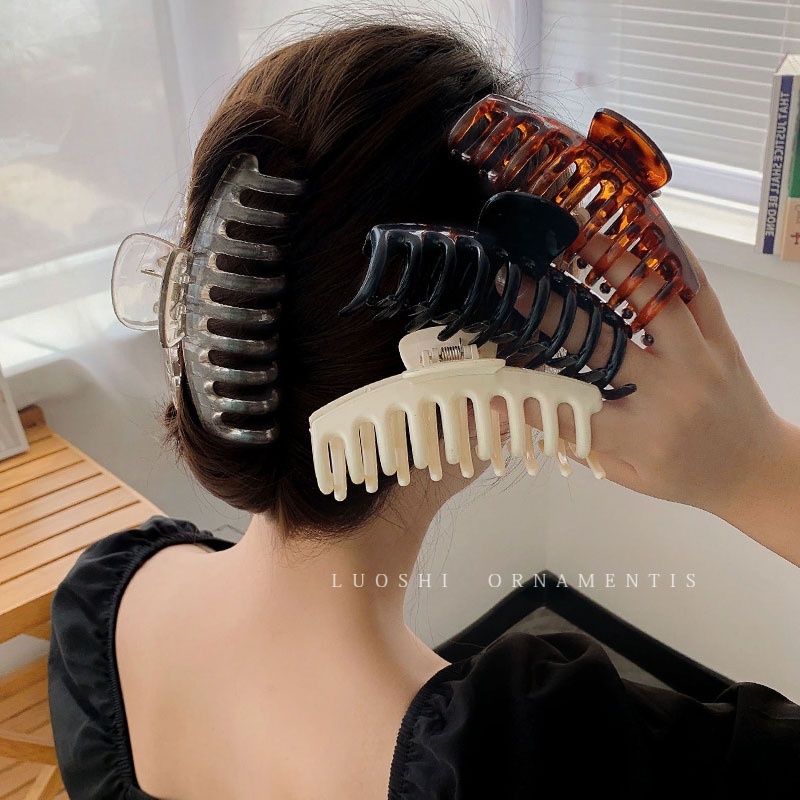 Kẹp tóc nhựa thiết kế đơn giản thời trang theo phong cách Hàn Quốc